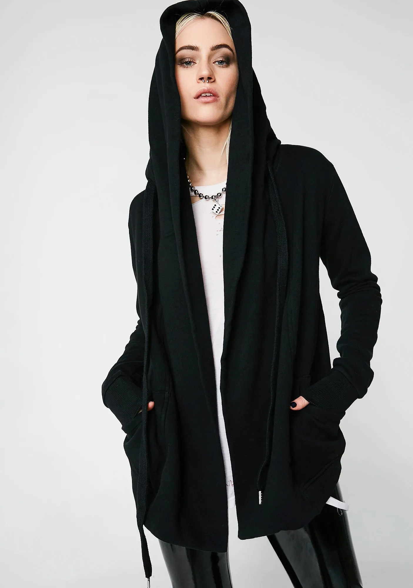 Oversized Hooded Cardigan sold by Dolls Kill