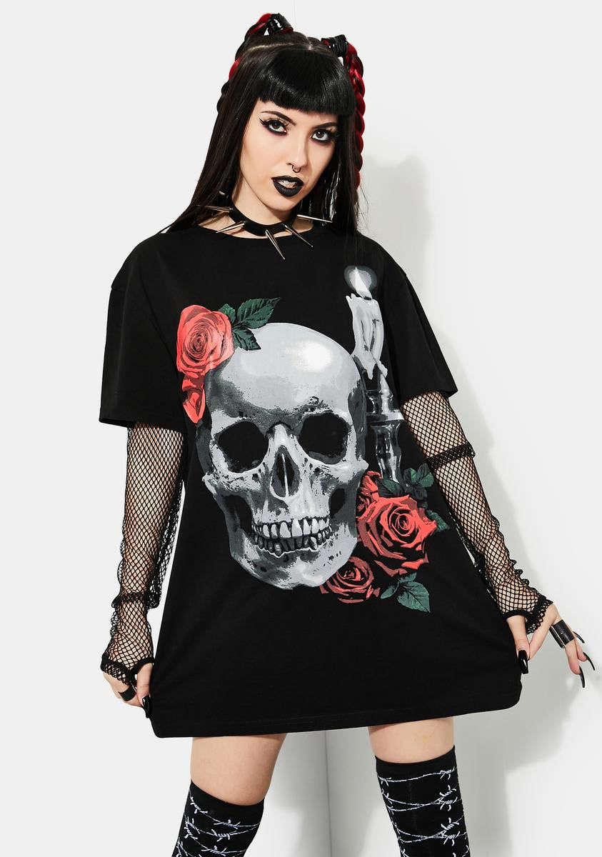 Lonely Vigil Fishnet Graphic Tee sold by Dolls Kill