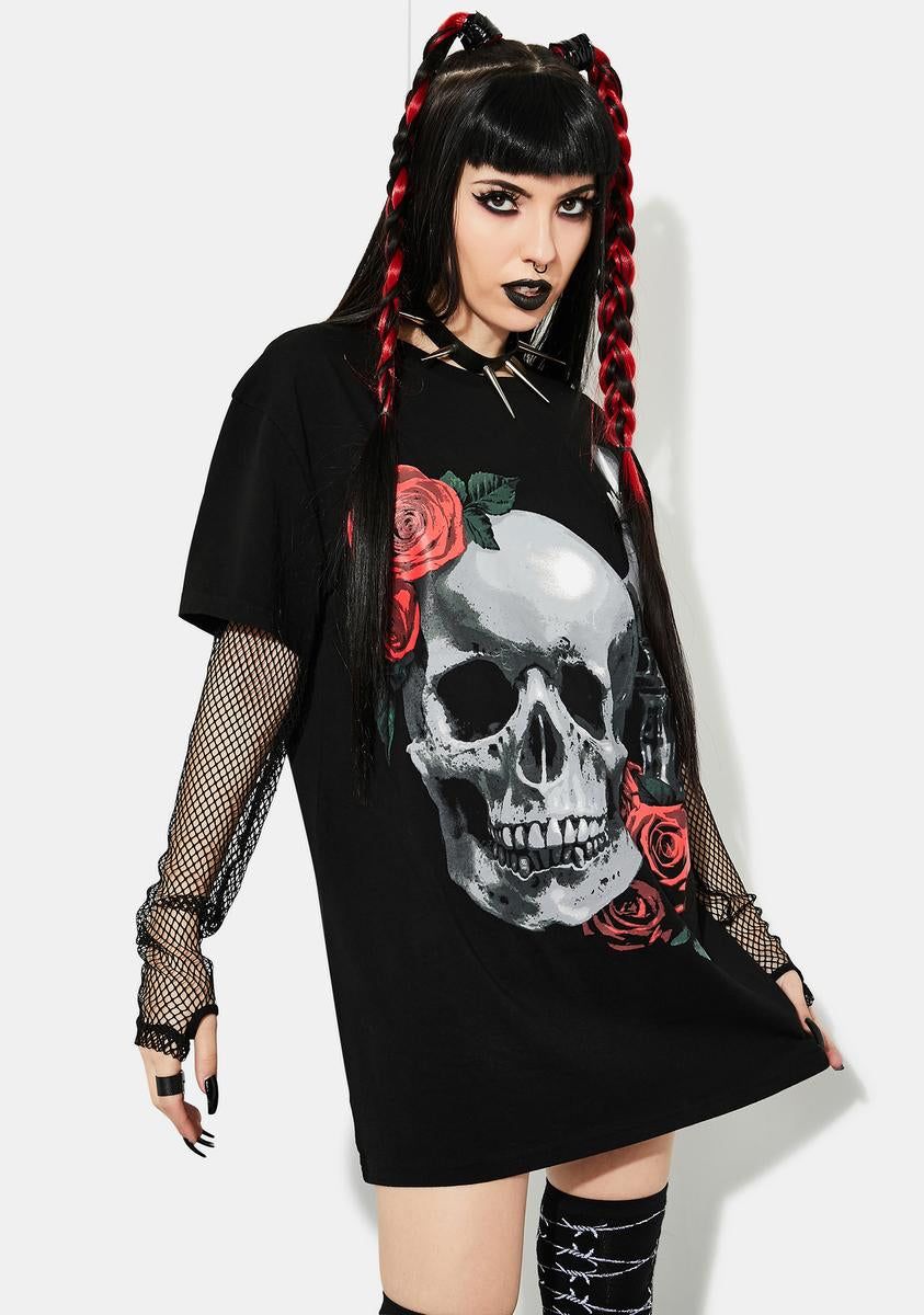Lonely Vigil Fishnet Graphic Tee sold by Dolls Kill product image thumbnail 2