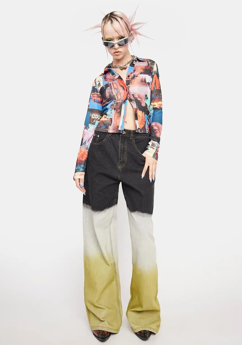 Collage Print Mesh Shirt sold by Dolls Kill product image thumbnail 3