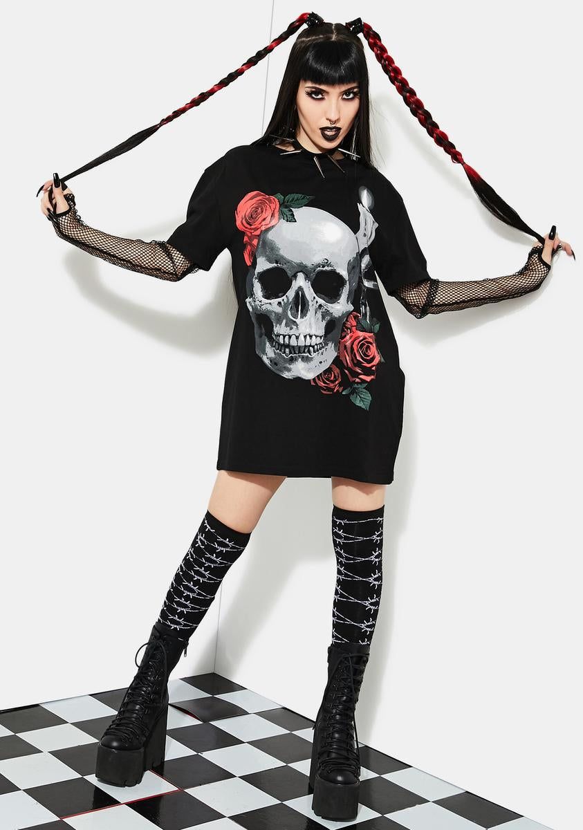 Lonely Vigil Fishnet Graphic Tee sold by Dolls Kill product image thumbnail 3