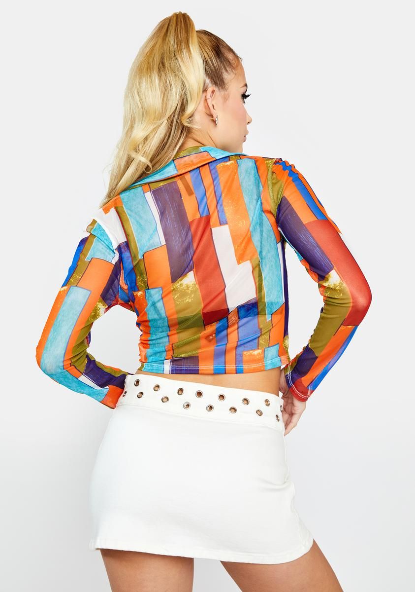 All Hung Up Abstract Print Crop Top sold by Dolls Kill product image thumbnail 4