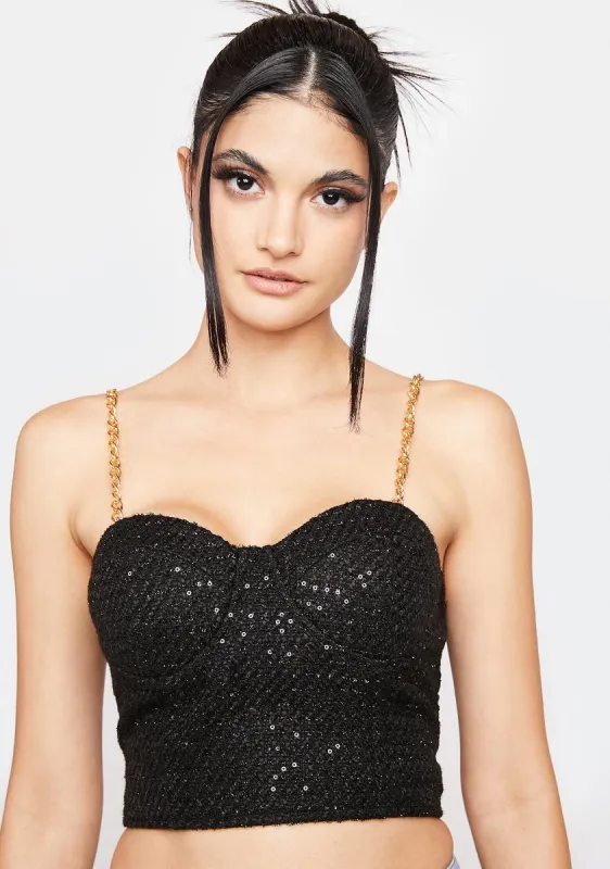 Chained Heart Bustier Top sold by Dolls Kill