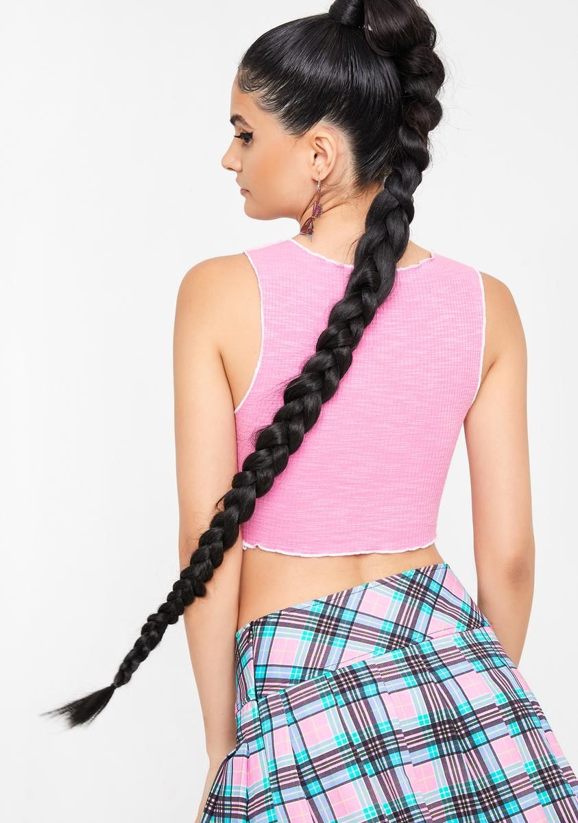 Baby Clearly Checked Out Crop Tank sold by Dolls Kill product image thumbnail 4