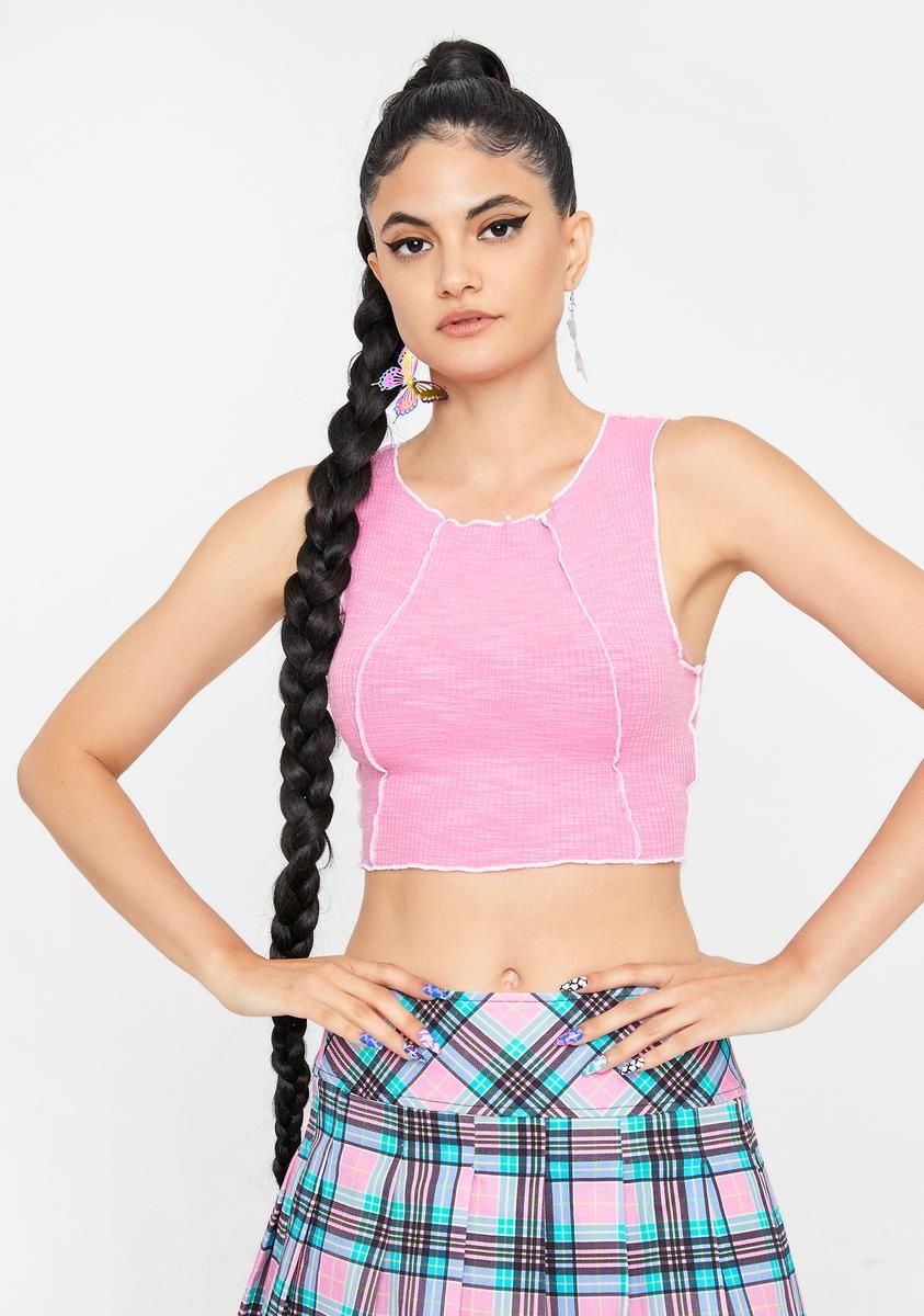 Baby Clearly Checked Out Crop Tank sold by Dolls Kill