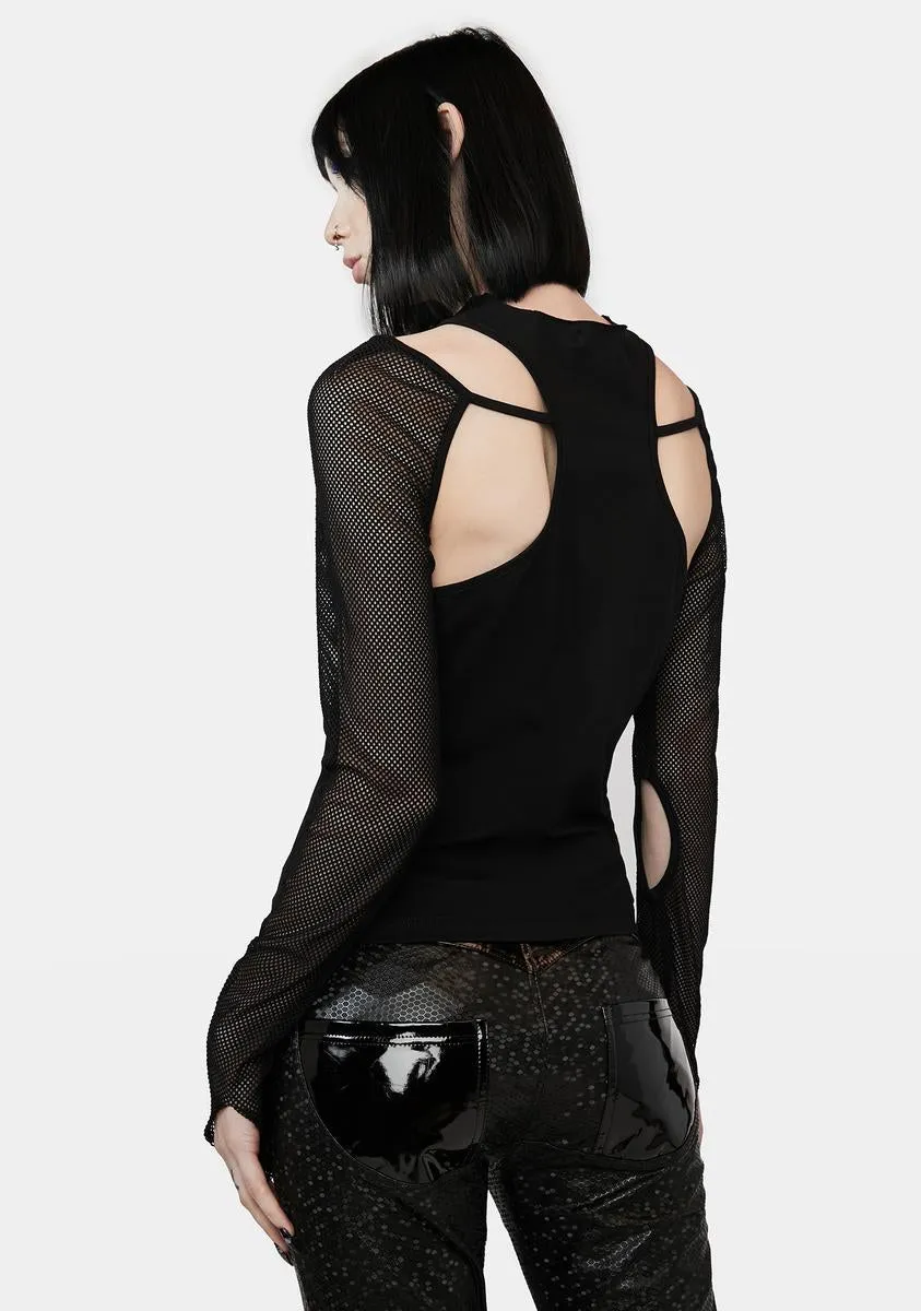 Pentagram Mesh Sleeve Top sold by Dolls Kill product image thumbnail 4