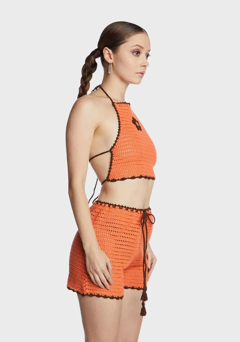 Crochet Halter Crop Top sold by Dolls Kill product image thumbnail 4