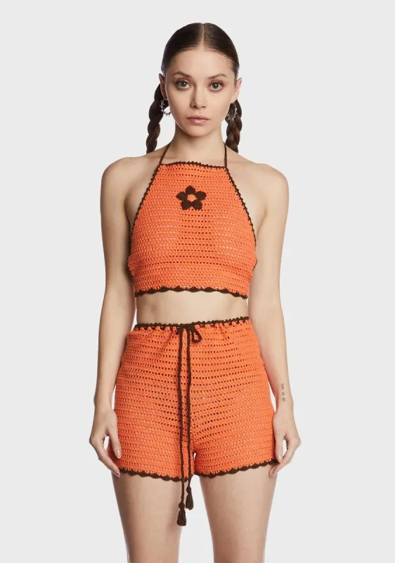 Crochet Halter Crop Top sold by Dolls Kill