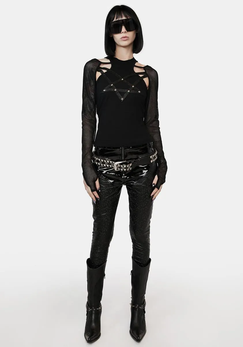 Pentagram Mesh Sleeve Top sold by Dolls Kill product image thumbnail 3