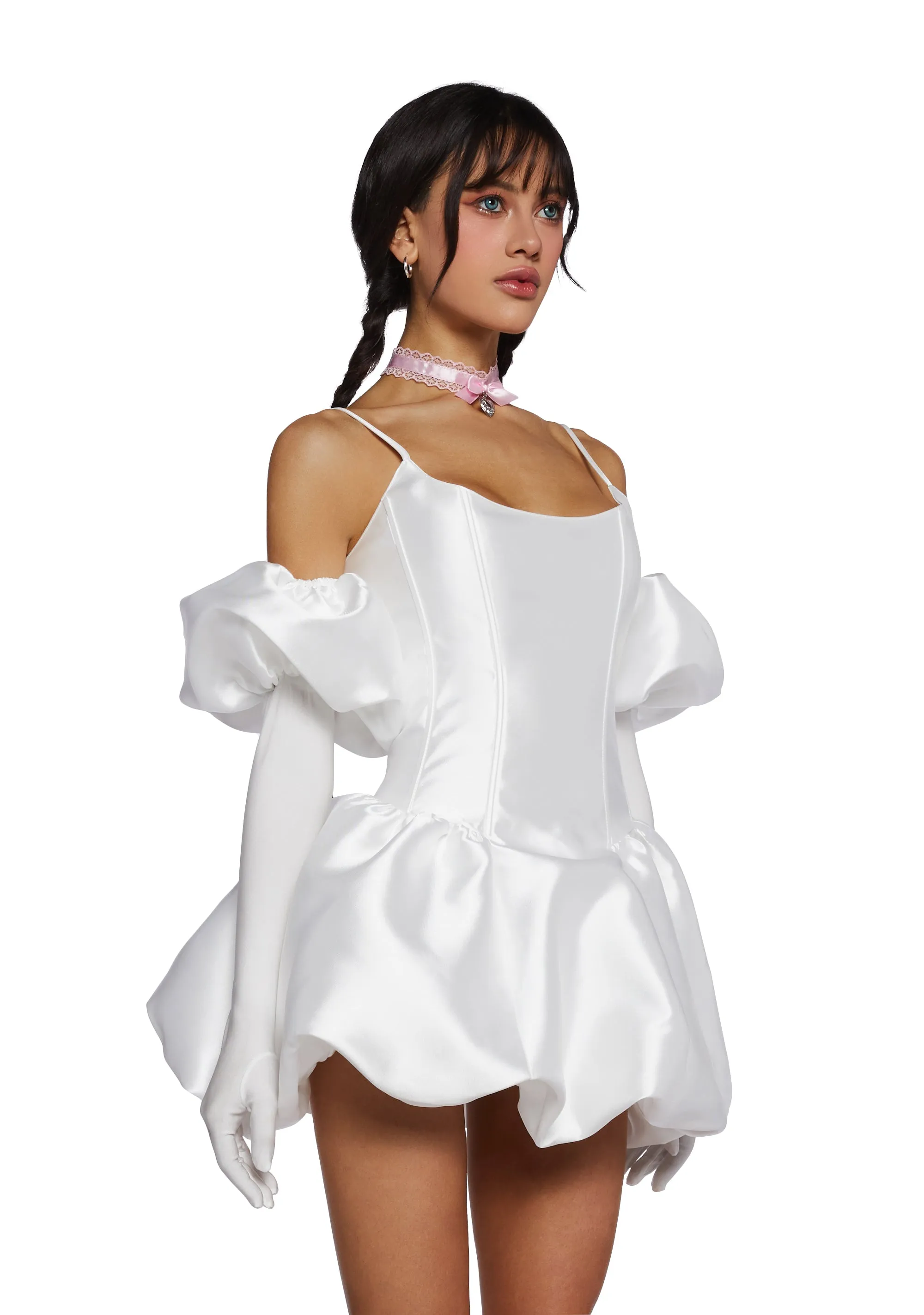 Vexed Hearts Mini Dress- White sold by Dolls Kill product image thumbnail 5