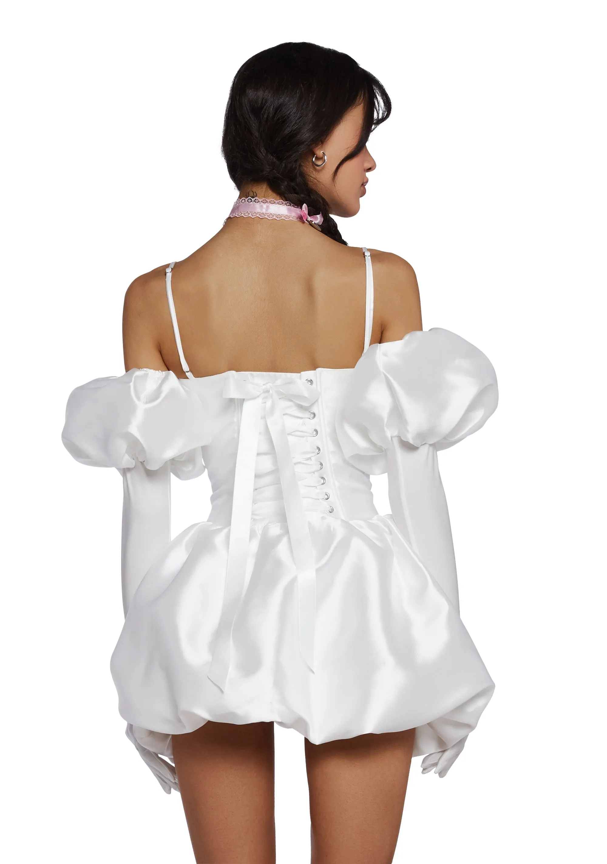 Vexed Hearts Mini Dress- White sold by Dolls Kill product image thumbnail 3