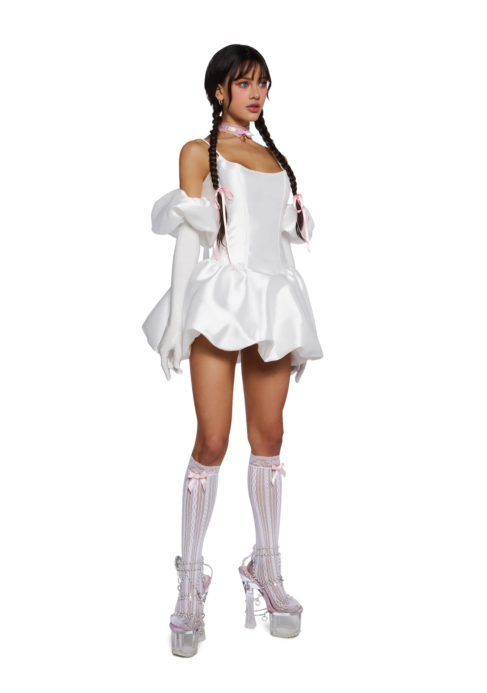 Vexed Hearts Mini Dress- White sold by Dolls Kill product image thumbnail 2