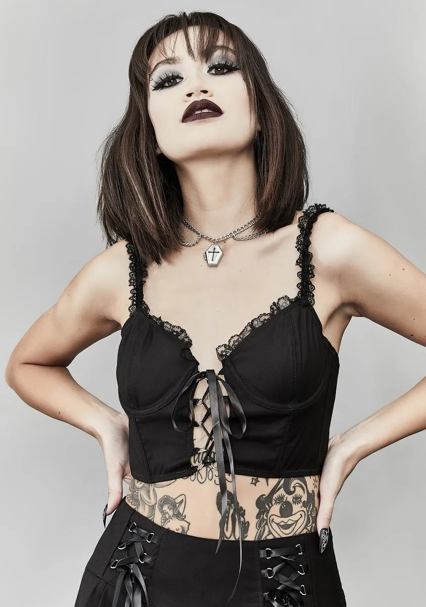 Song Of Sadness Lace Up Tank sold by Dolls Kill