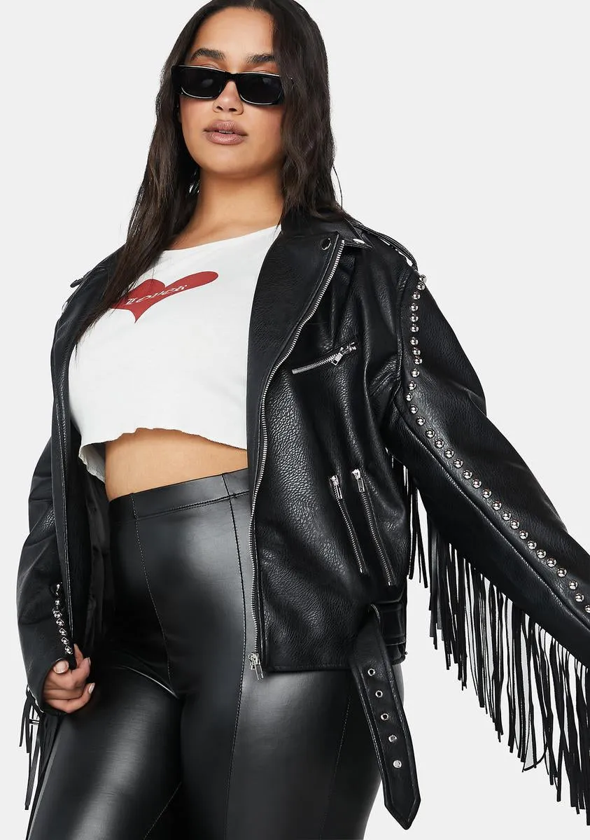 Plus Fringe Moto Jacket sold by Dolls Kill product image thumbnail 2