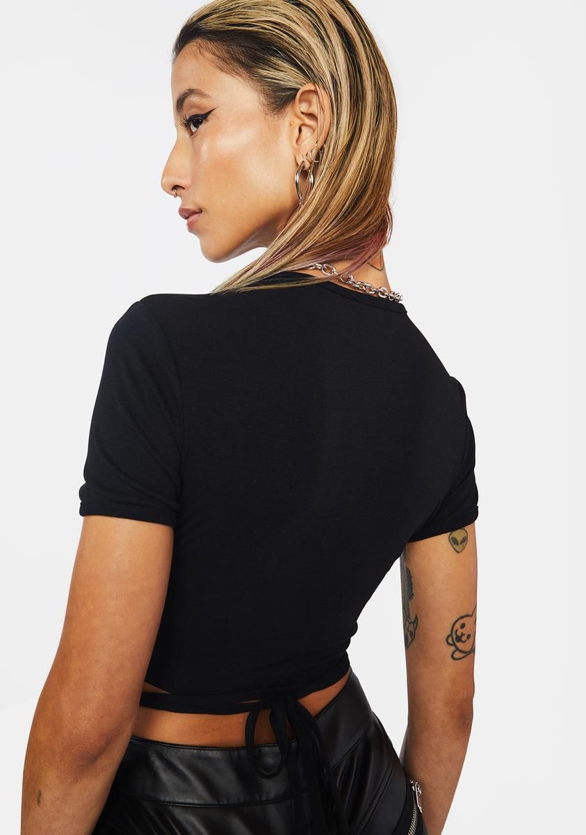 Black Colette Crop Top sold by Dolls Kill product image thumbnail 4