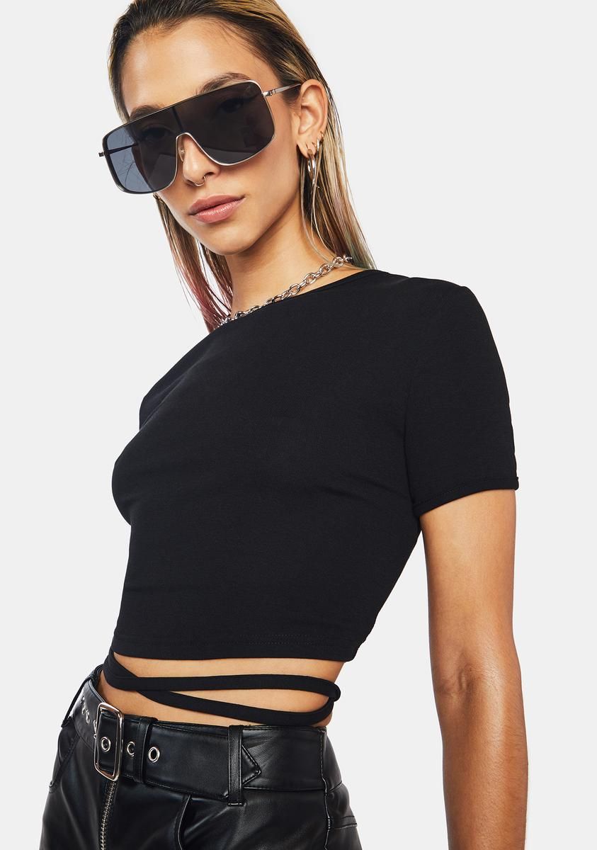 Black Colette Crop Top sold by Dolls Kill product image thumbnail 2
