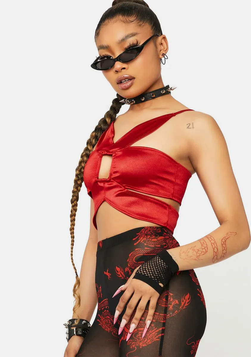 Scarlet Dark Bloom Cutout Crop Top sold by Dolls Kill product image thumbnail 2