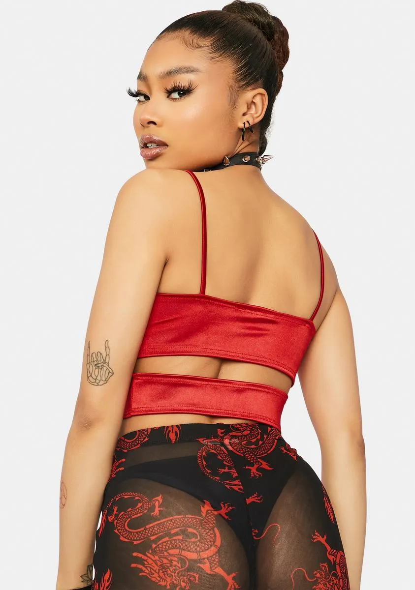 Scarlet Dark Bloom Cutout Crop Top sold by Dolls Kill product image thumbnail 4