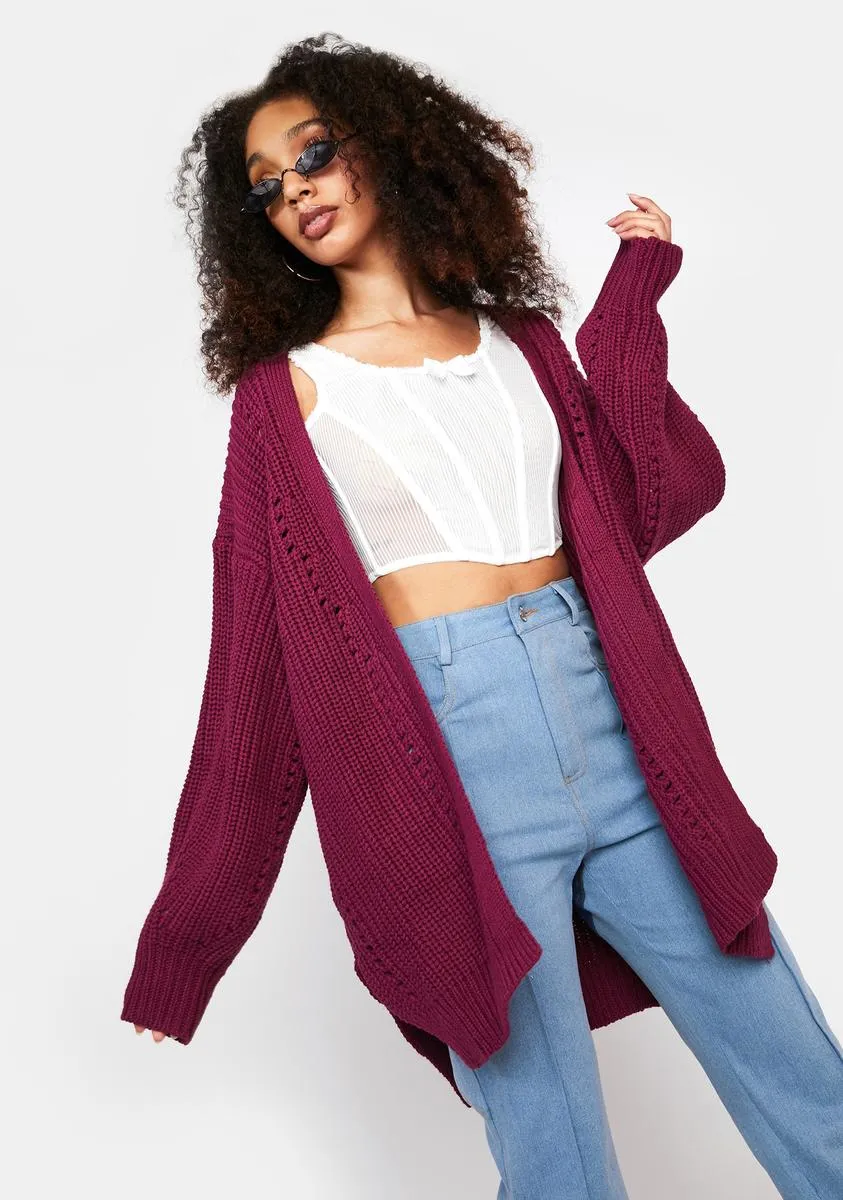 Merlot Sweet Day Knit Cardigan sold by Dolls Kill product image thumbnail 2