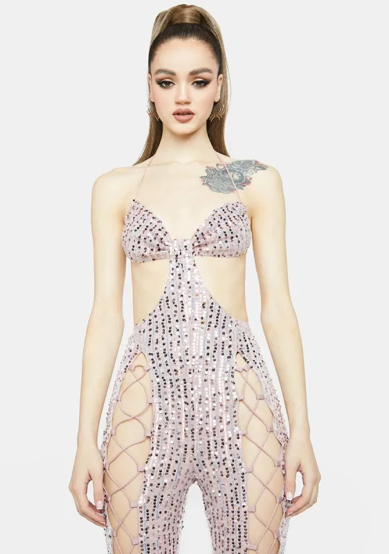 Shoot Your Shot Sequin Jumpsuit sold by Dolls Kill