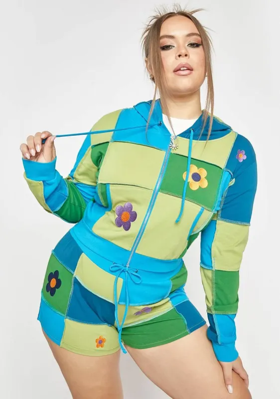 Plus Later Days Patchwork Hoodie sold by Dolls Kill