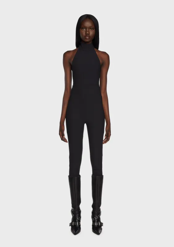 Aero Ribbed Open Back Jumpsuit sold by Dolls Kill
