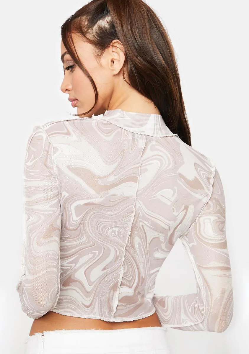 Taupe Rain On Me Mesh Top sold by Dolls Kill product image thumbnail 4