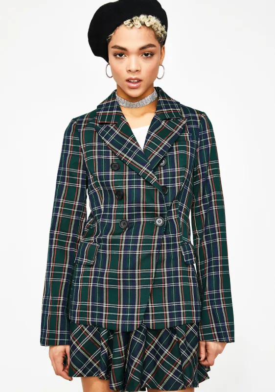 Designer Dollz Plaid Blazer sold by Dolls Kill