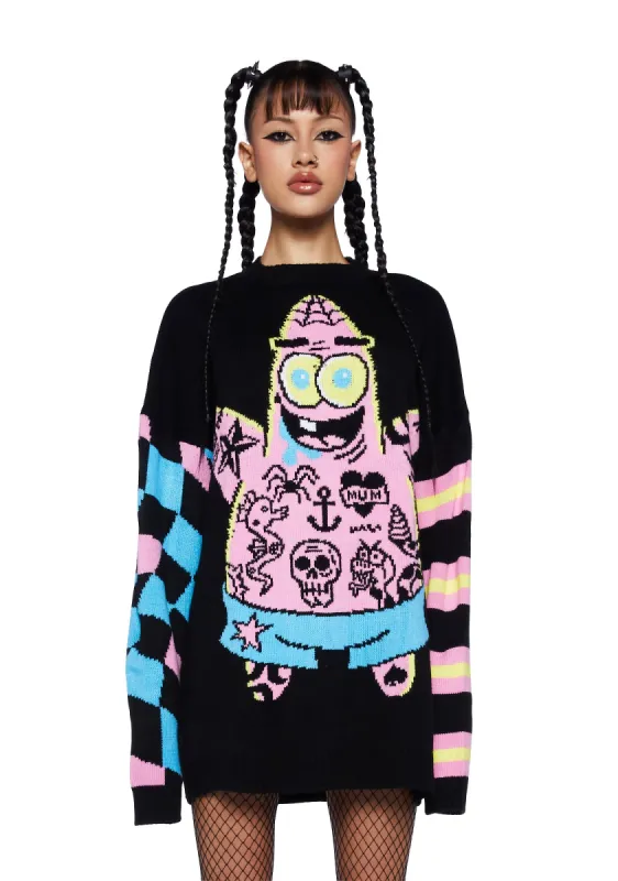 Rebel Star Intarsia Sweater sold by Dolls Kill