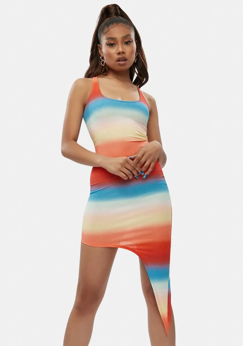 Juicy Sugar Rush Ribbed Tie Dye Dress sold by Dolls Kill