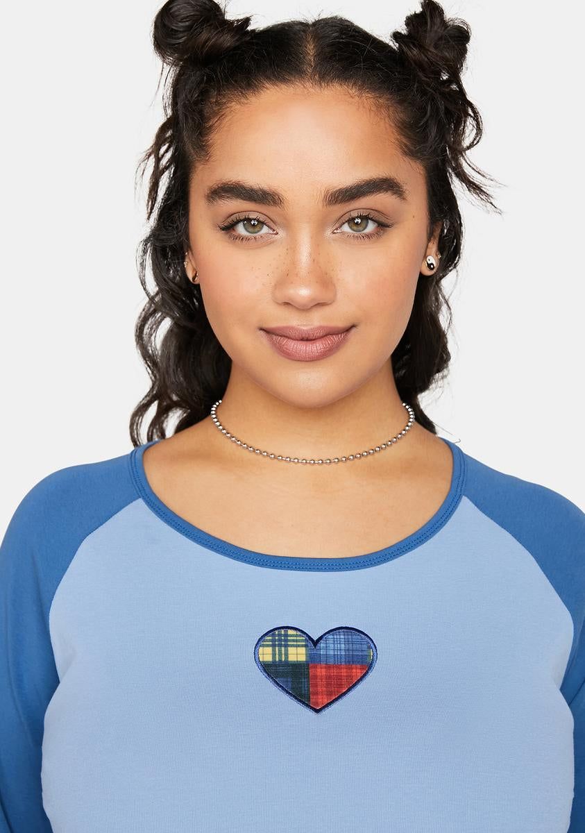 Plus Fill My Heart Raglan Tee sold by Dolls Kill
