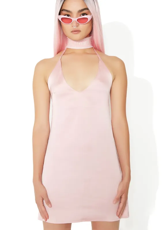 Silky Choker Dress sold by Dolls Kill