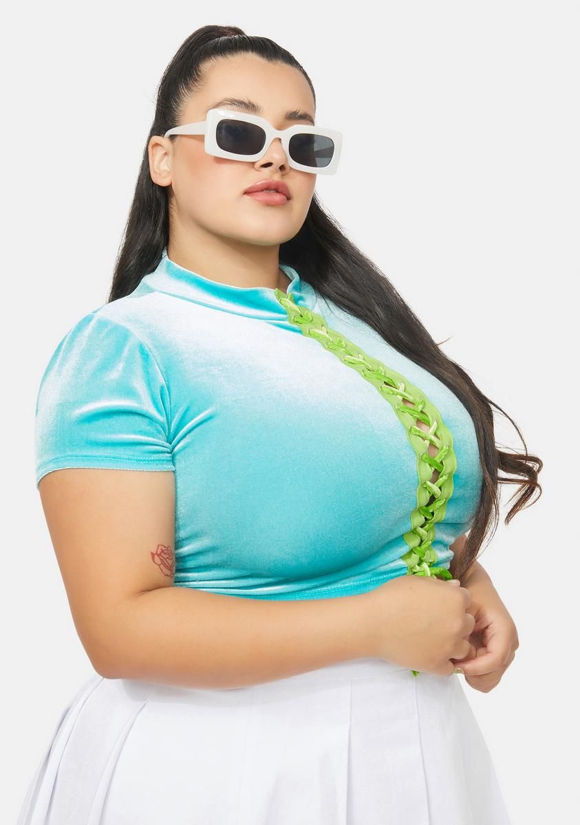 Plus Sky Modern Angel Velour Crop Top sold by Dolls Kill product image thumbnail 2