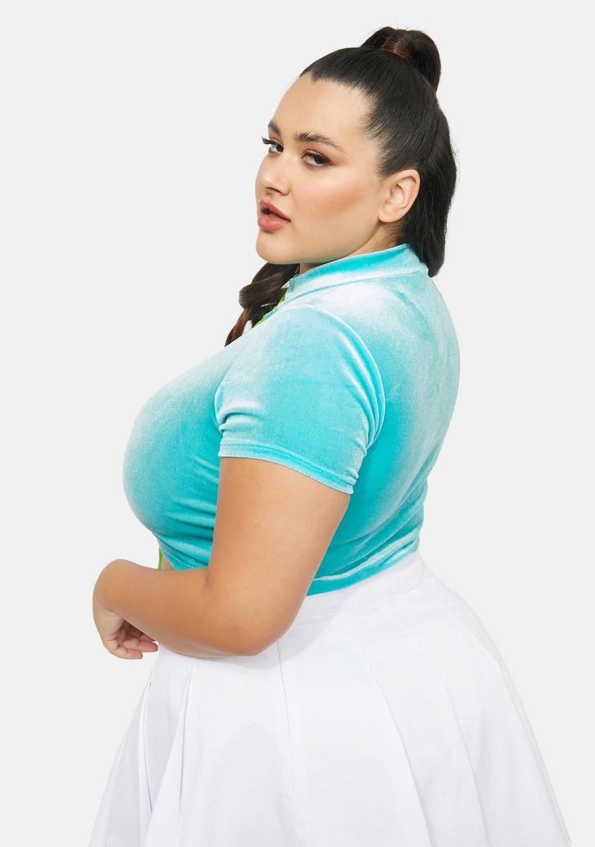 Plus Sky Modern Angel Velour Crop Top sold by Dolls Kill product image thumbnail 4