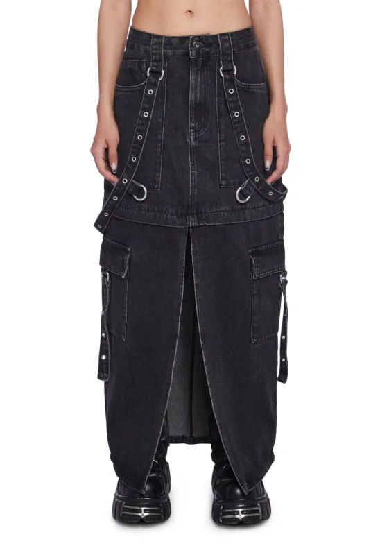 Bondage Midi Skirt sold by Dolls Kill
