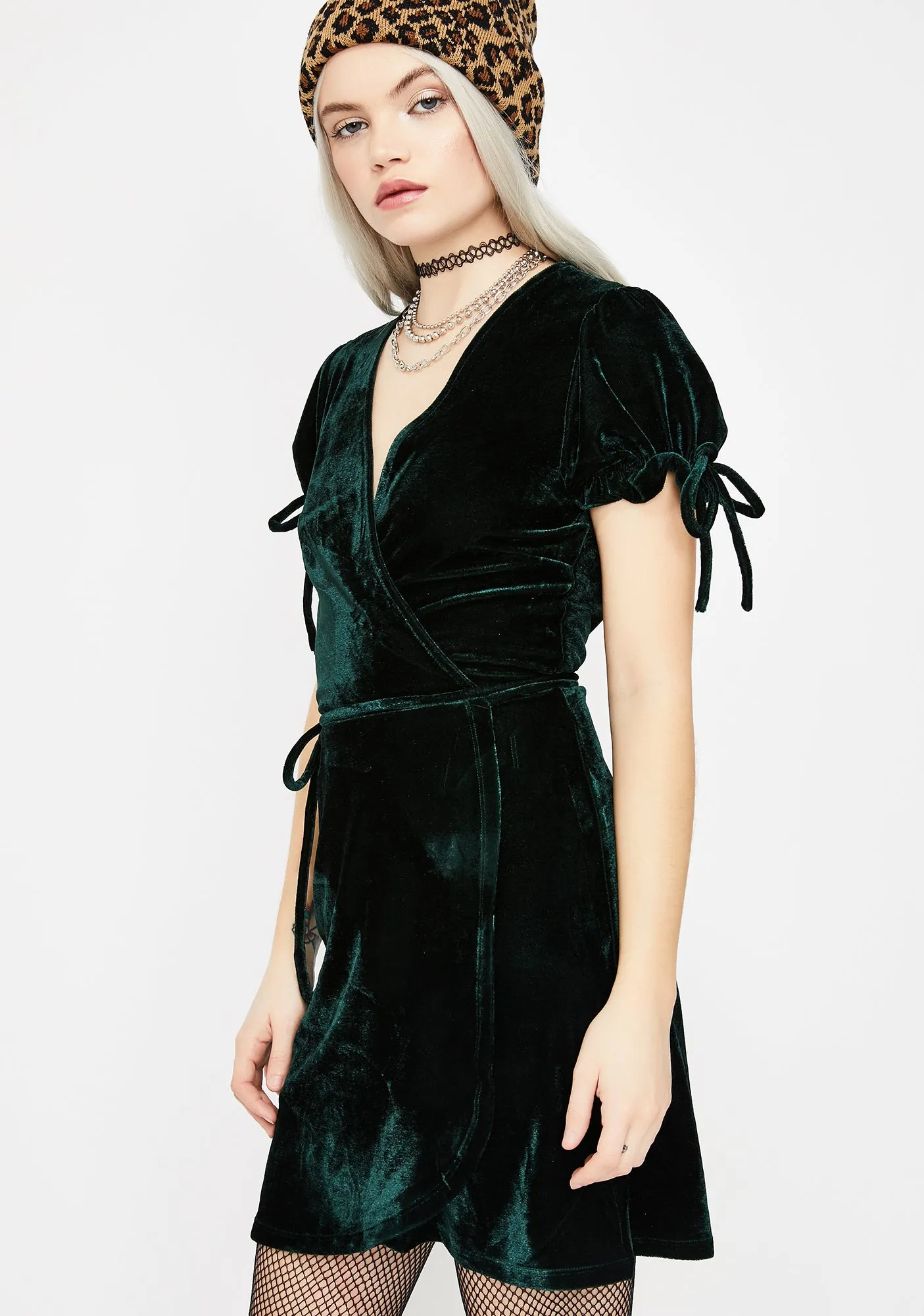 Lucky Chance Velour Wrap Dress sold by Dolls Kill product image thumbnail 2