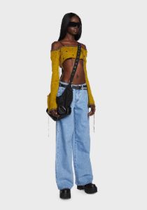 Low Rise Baggy Jeans sold by Dolls Kill
