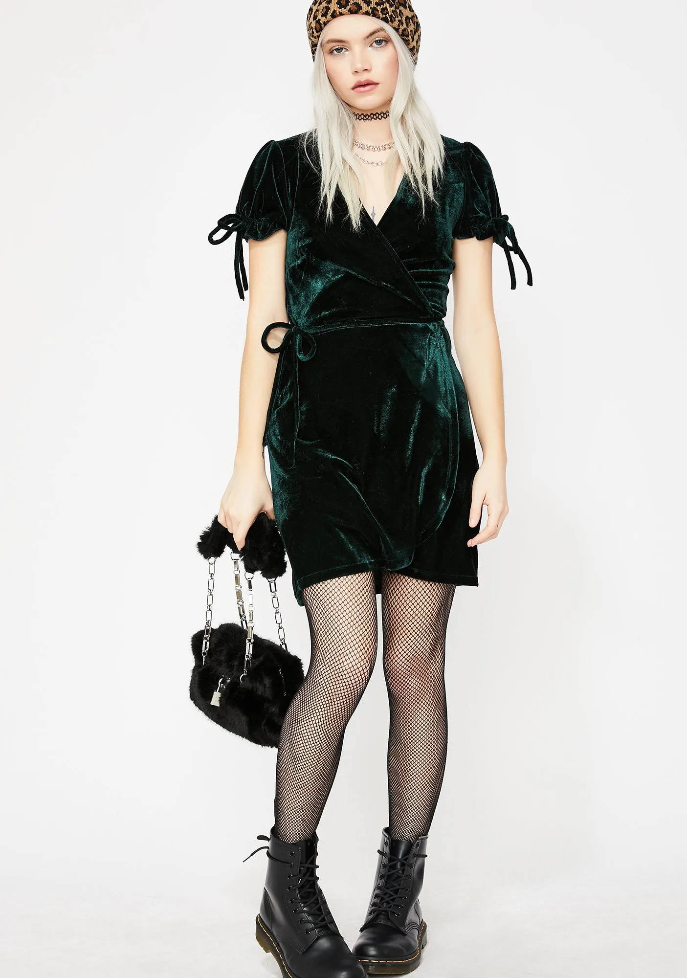 Lucky Chance Velour Wrap Dress sold by Dolls Kill product image thumbnail 3