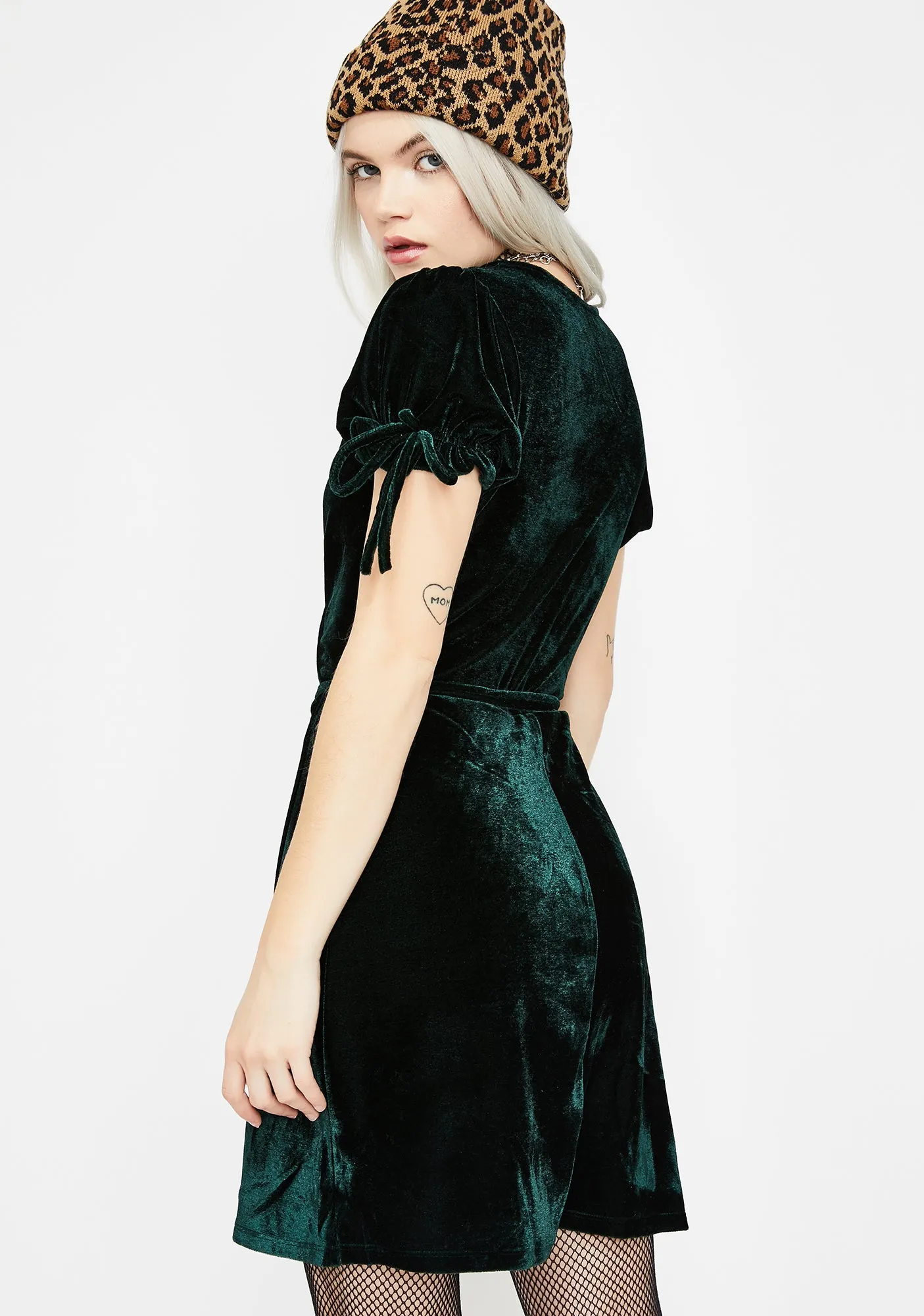 Lucky Chance Velour Wrap Dress sold by Dolls Kill product image thumbnail 4