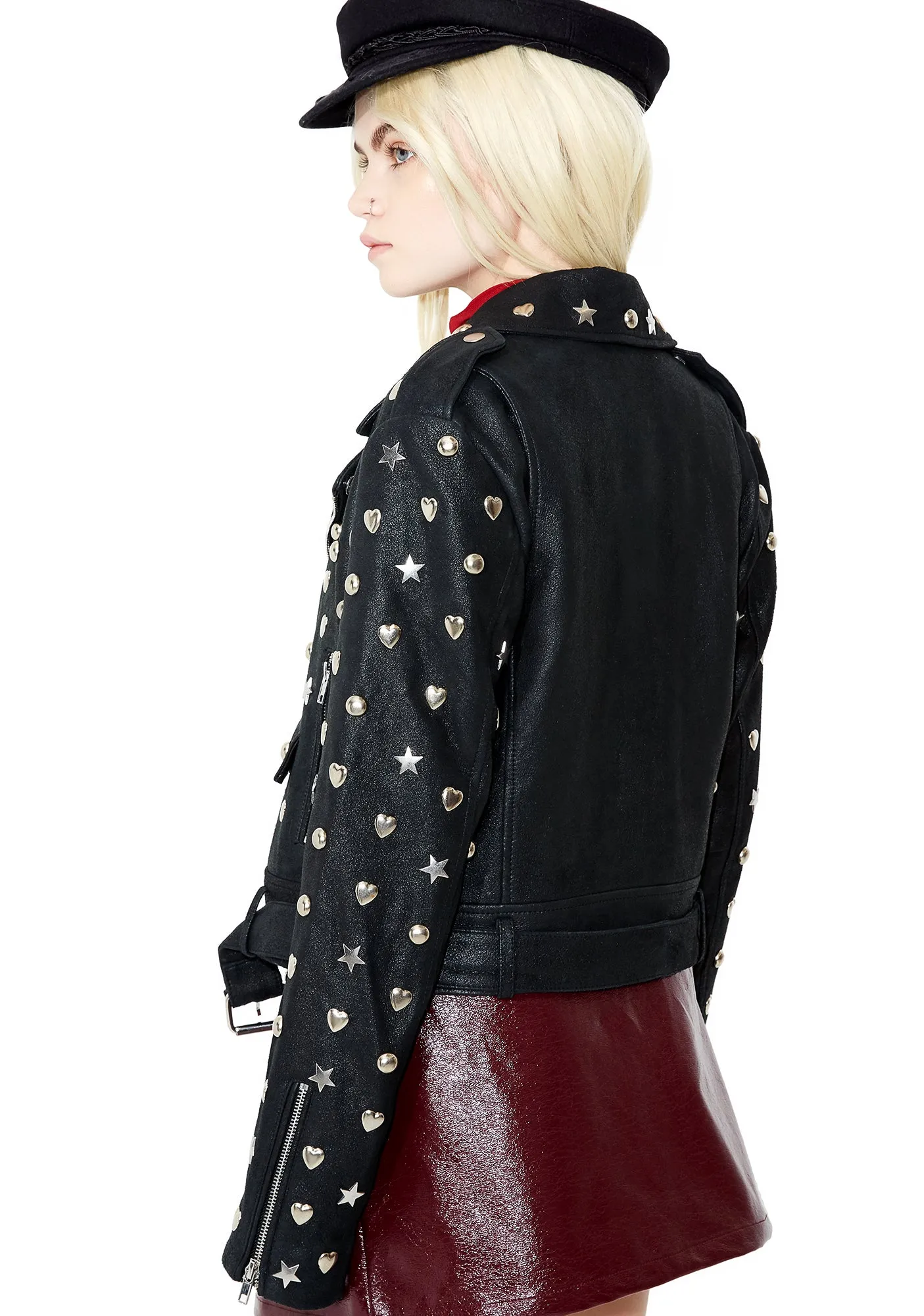 Stars N' Hearts Leather Jacket sold by Dolls Kill product image thumbnail 4