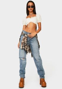Allure Lace Up Crop Top sold by Dolls Kill
