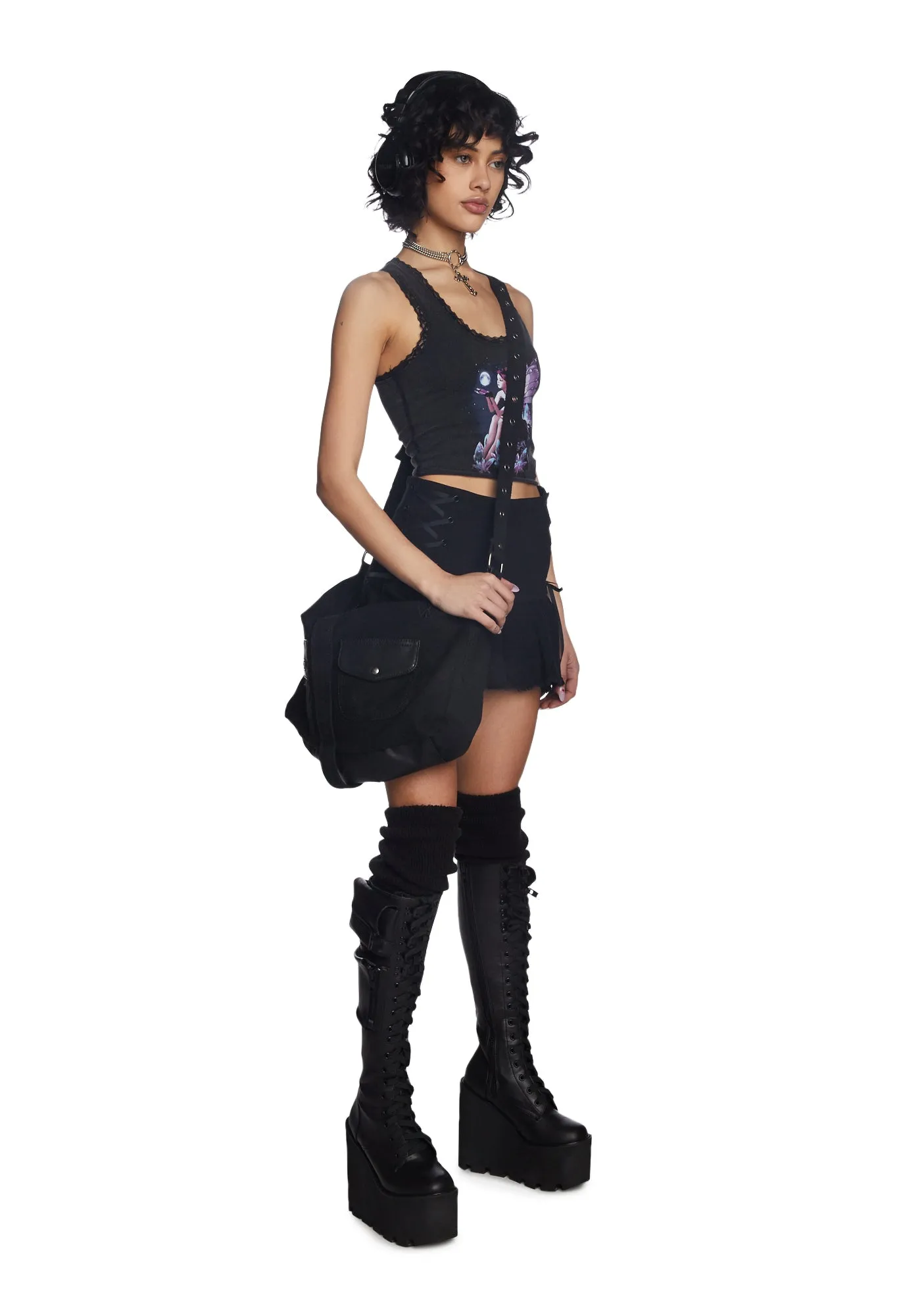 Fairy Circle Lace-Up Tank Top sold by Dolls Kill product image thumbnail 3