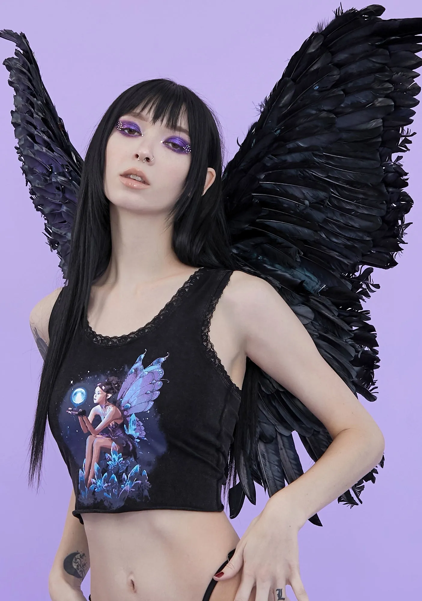 Fairy Circle Lace-Up Tank Top sold by Dolls Kill