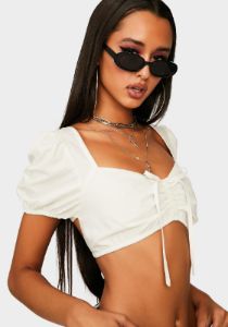 Allure Lace Up Crop Top sold by Dolls Kill
