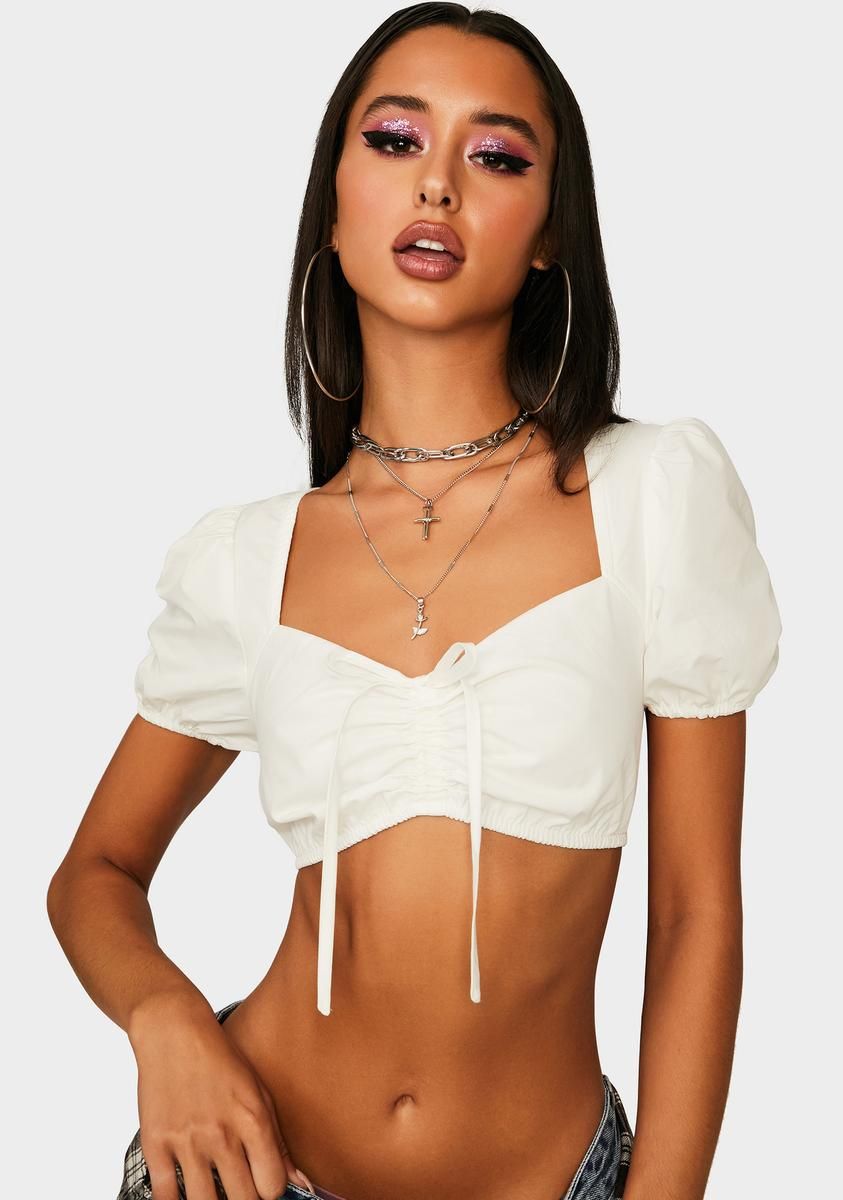 Allure Lace Up Crop Top sold by Dolls Kill