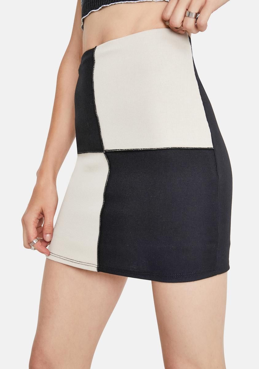 Ink Mad Moods Colorblock Mini Skirt sold by Dolls Kill