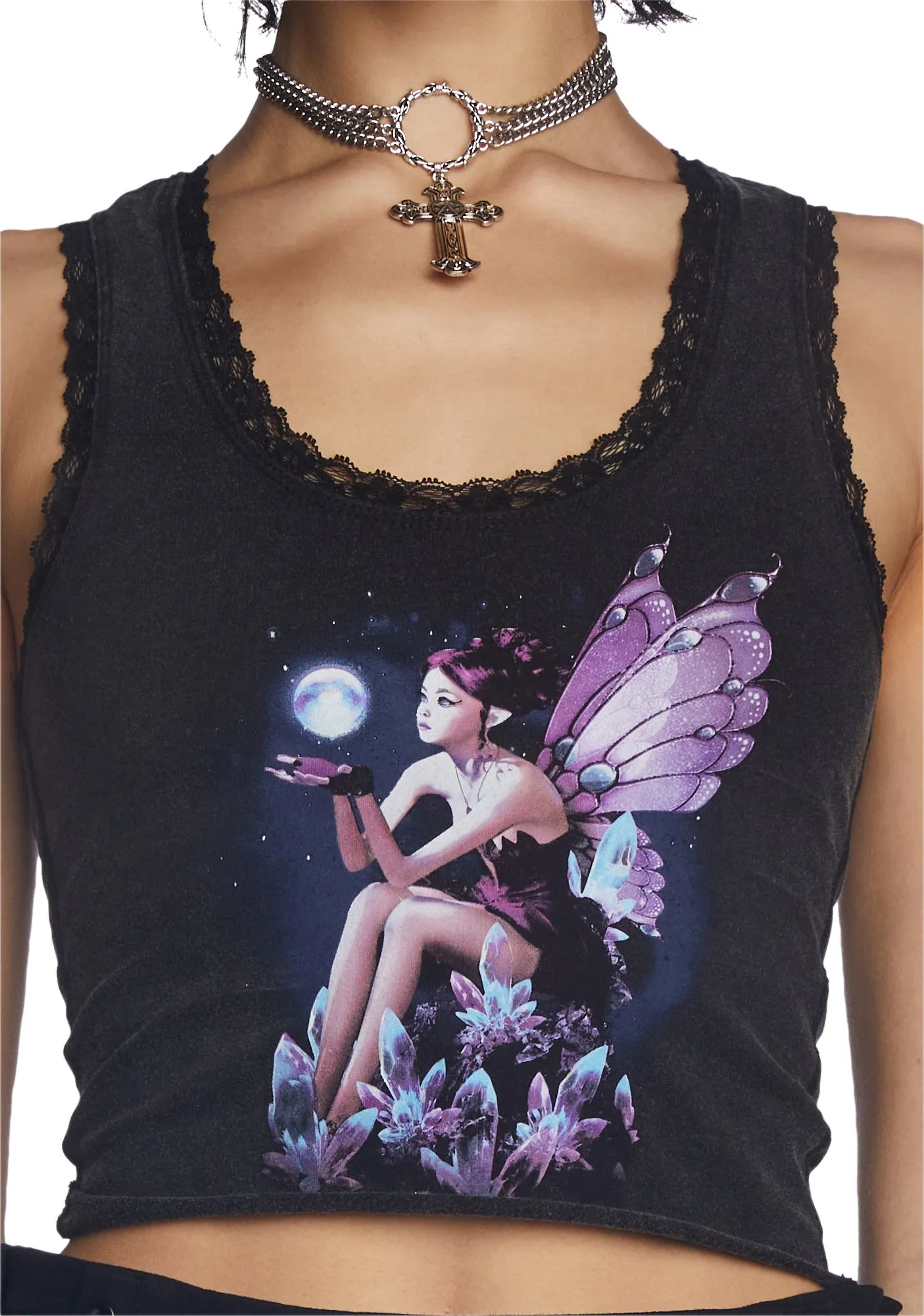Fairy Circle Lace-Up Tank Top sold by Dolls Kill product image thumbnail 2