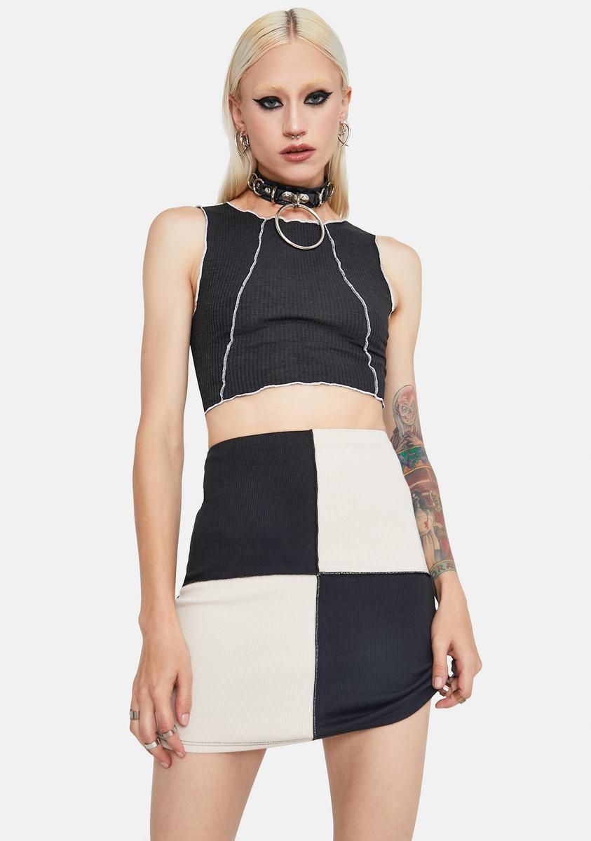 Ink Mad Moods Colorblock Mini Skirt sold by Dolls Kill product image thumbnail 2
