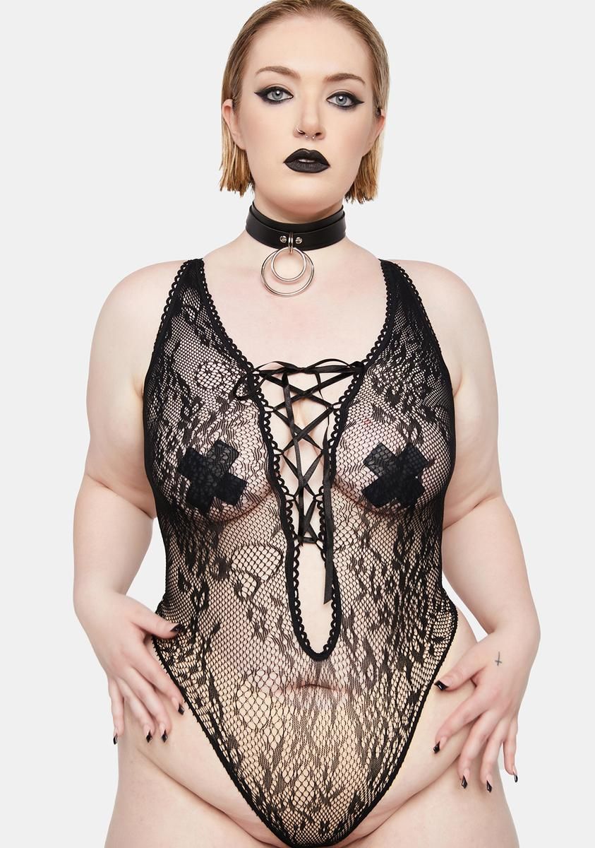 Plus What If Lace Teddy sold by Dolls Kill