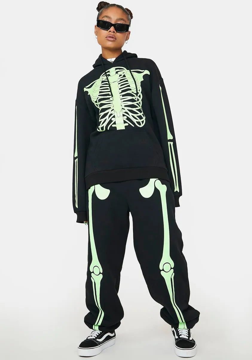 Glitter Skeleton Joggers sold by Dolls Kill product image thumbnail 3